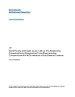 World poverty and health issues in Africa : the relationship connecting social responsible pricing, pharmaceutical companies and HIV/AIDS infections in Sub-Saharan countries